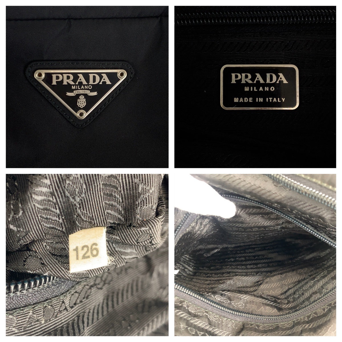 H-00478
PRADA プラダ テスート ブラック 黒 ナイロン ハンドバッグ トートバッグ  レディース