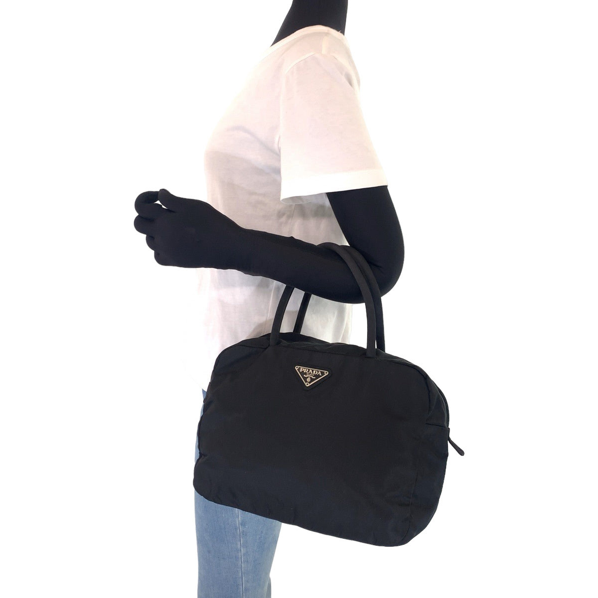 H-00478
PRADA プラダ テスート ブラック 黒 ナイロン ハンドバッグ トートバッグ  レディース