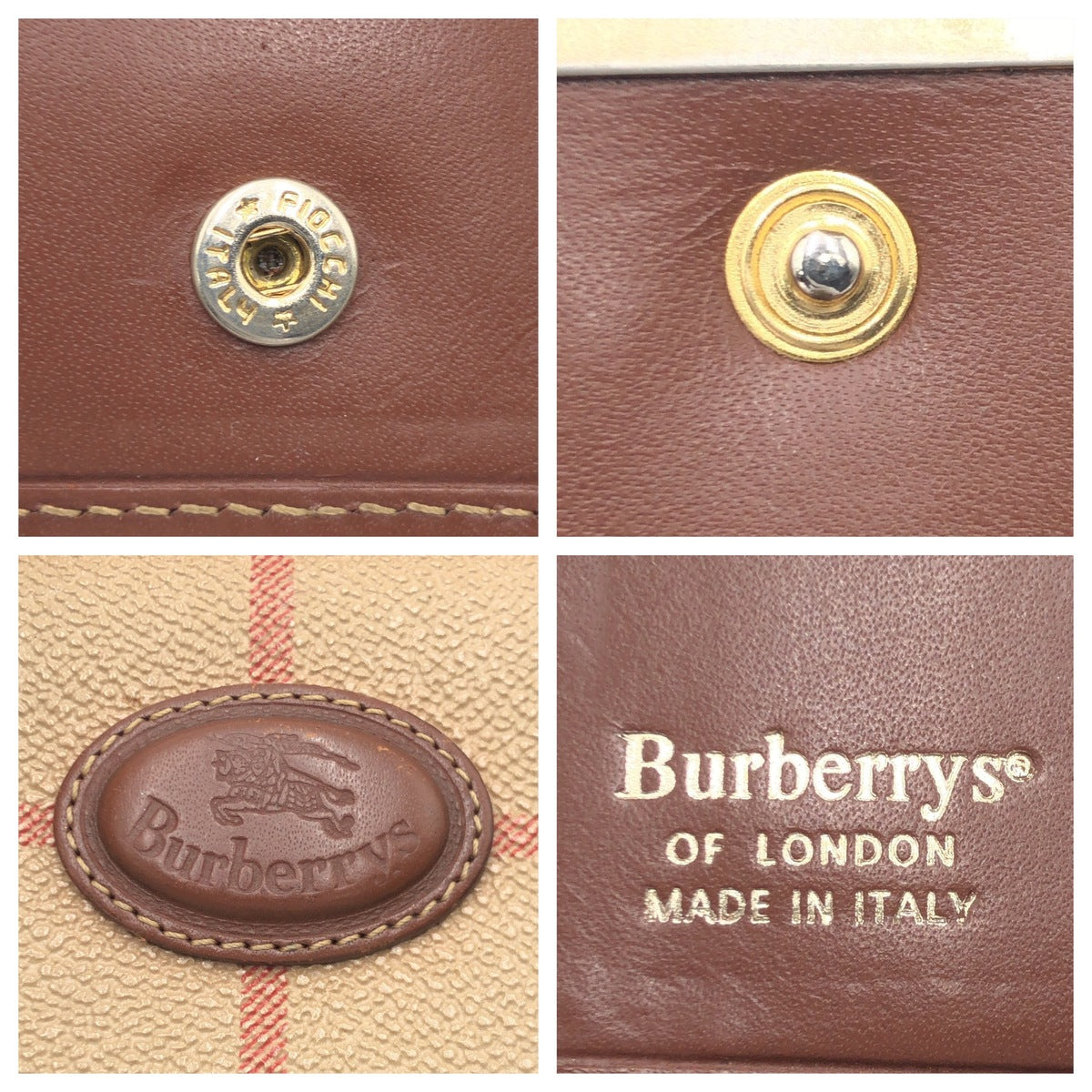 BURBERRY バーバリー ヴィンテージ ノヴァチェック シャドーホース ブラウン 茶 ベージュ ゴールド金具 PVC 二つ折り財布 コンパクトウォレット 男女兼用  レディース