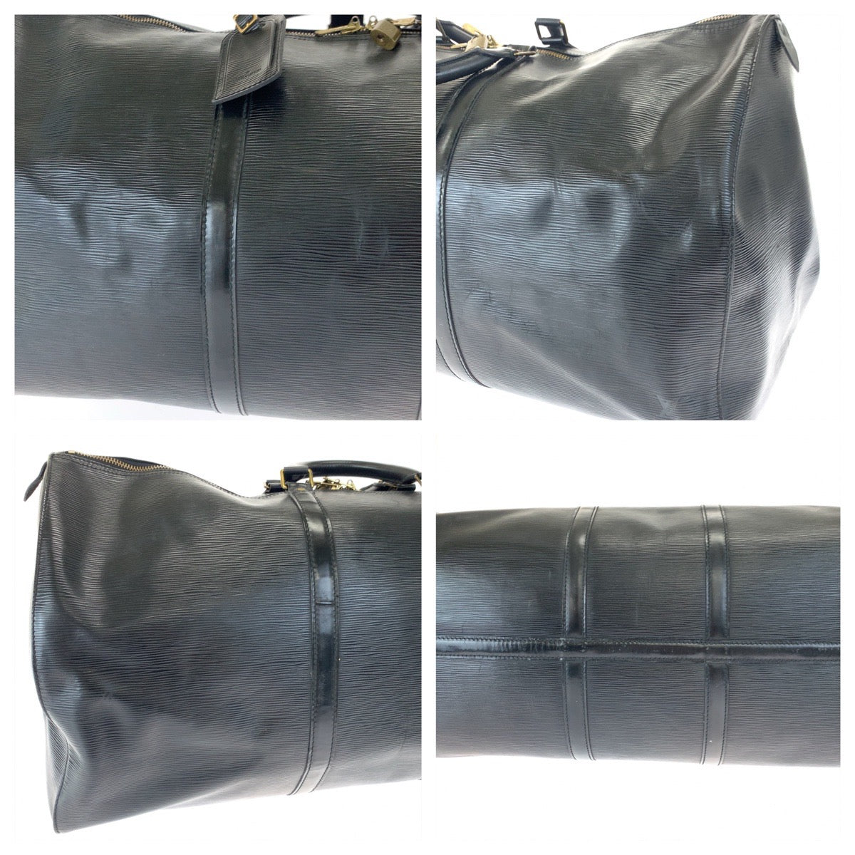 LOUIS VUITTON ルイヴィトン エピ キーポル60 ブラック 黒 ゴールド金具 エピレザー M42942 ボストンバッグ 旅行バッグ  メンズ