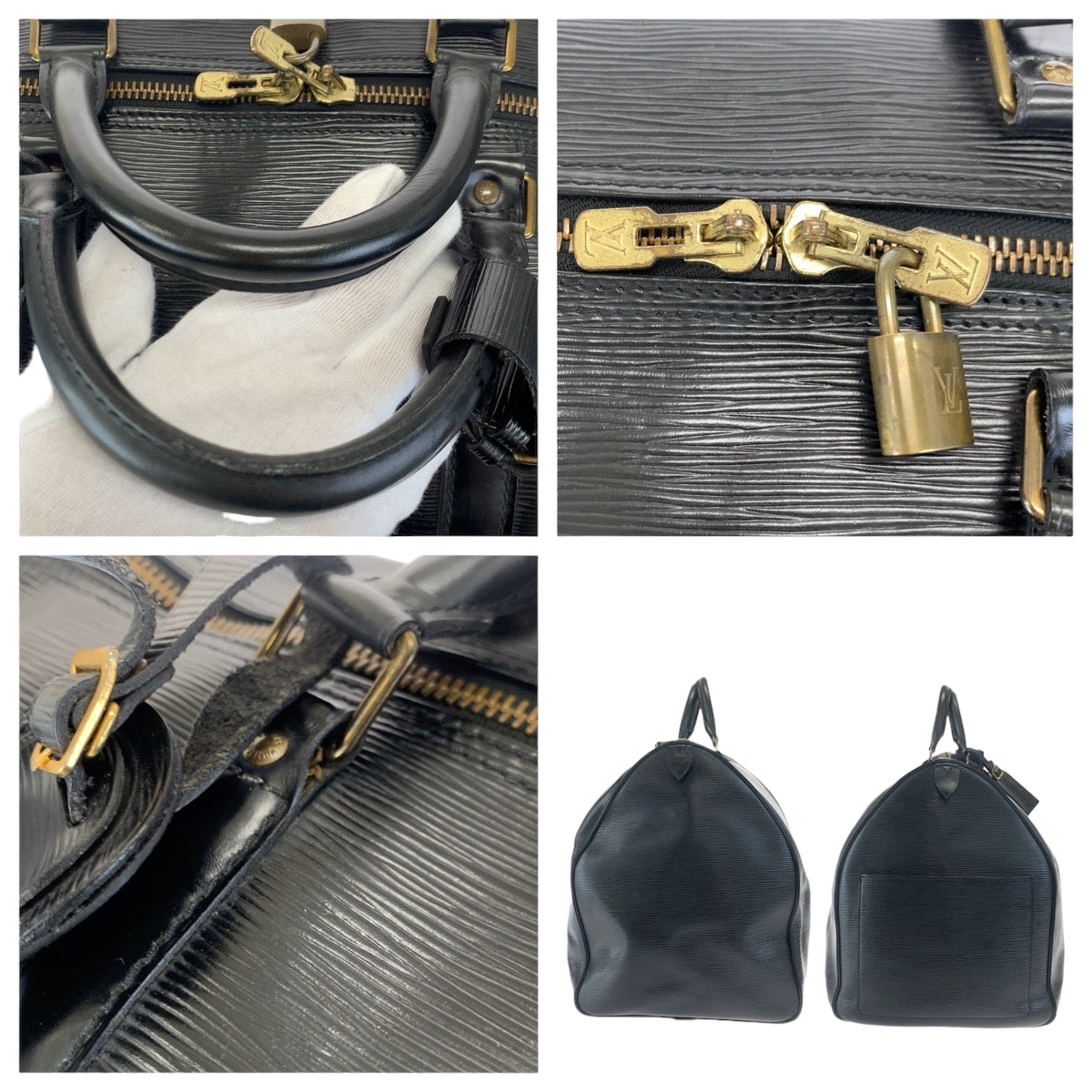 LOUIS VUITTON ルイヴィトン エピ キーポル60 ブラック 黒 ゴールド金具 エピレザー M42942 ボストンバッグ 旅行バッグ  メンズ