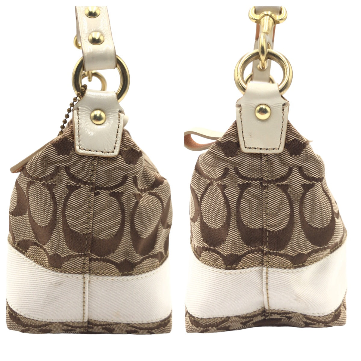 12609
COACH コーチ シグネチャー ブラウン キャンバス 40024 ハンドバッグ バニティバッグ アクセサリーポーチ  レディース