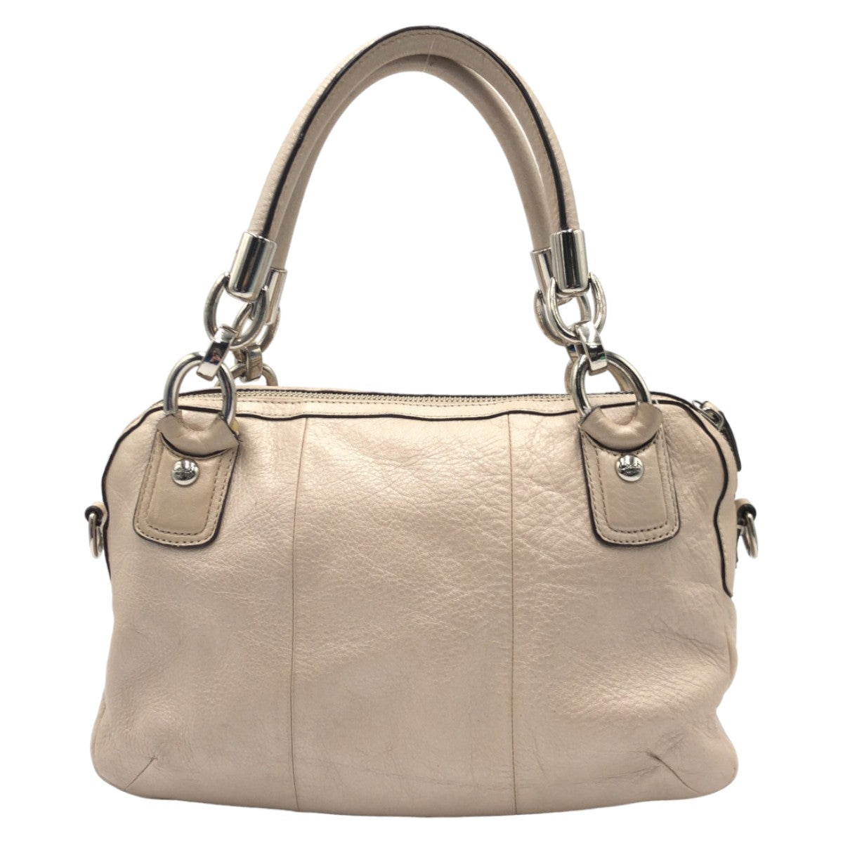 12607
COACH コーチ クリスティン ベージュ シルバー金具 レザー F22304 ショルダーバッグ ハンドバッグ 2way 斜め掛け可能  レディース ABP5