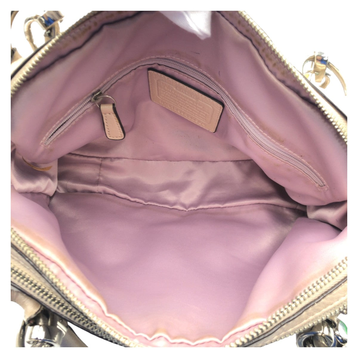 12607
COACH コーチ クリスティン ベージュ シルバー金具 レザー F22304 ショルダーバッグ ハンドバッグ 2way 斜め掛け可能  レディース ABP5