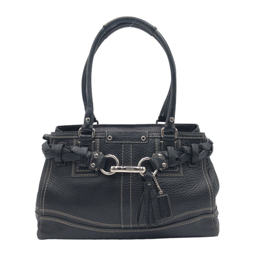 12606
COACH コーチ ブラック シルバー金具 レザー F13084 トートバッグ ハンドバッグ  レディース
