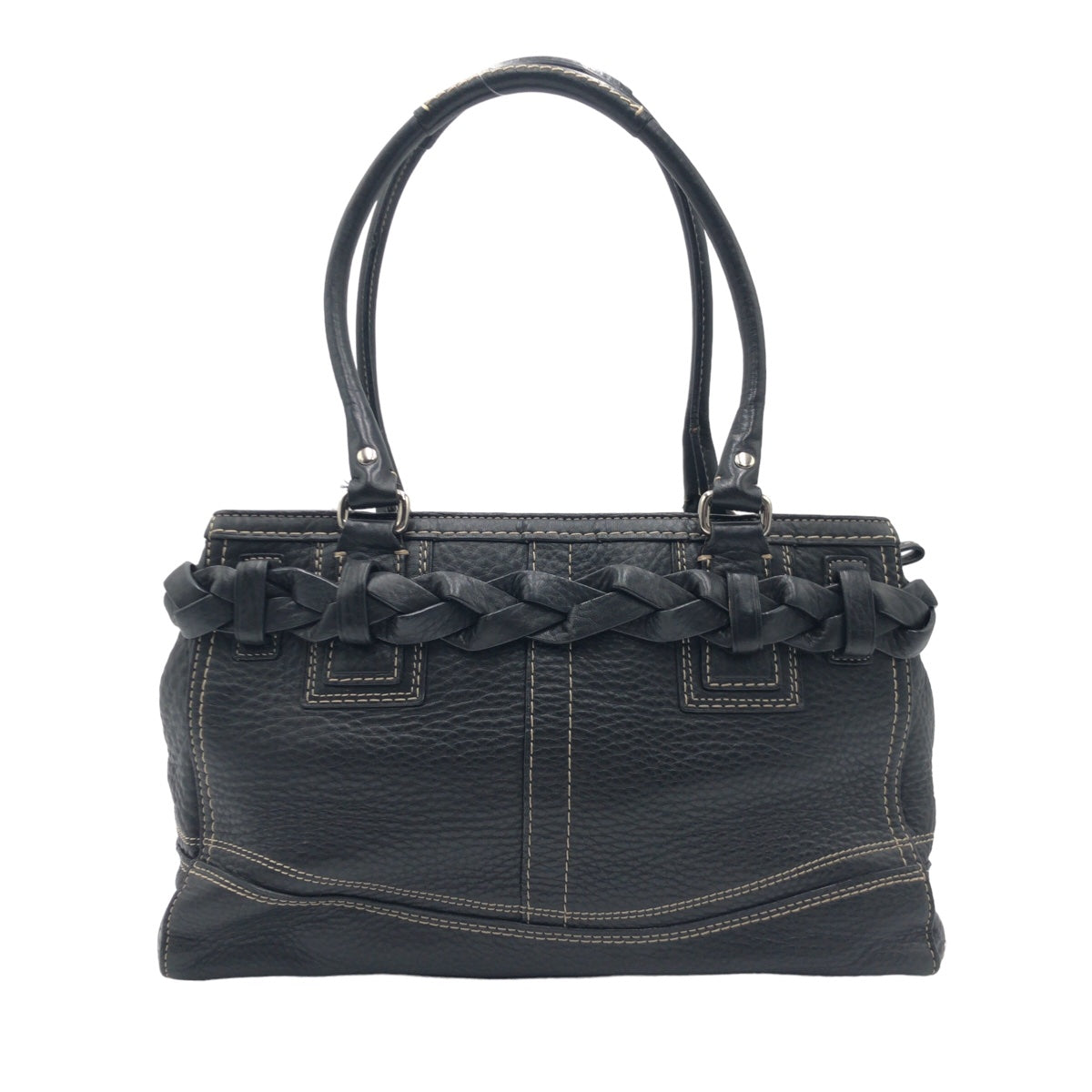 12606
COACH コーチ ブラック シルバー金具 レザー F13084 トートバッグ ハンドバッグ  レディース