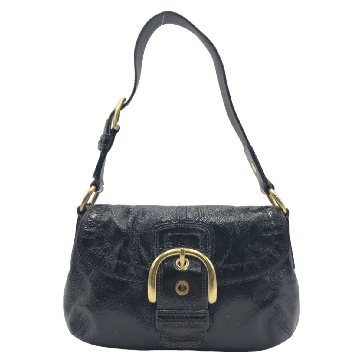 COACH コーチ ソーホー ブラック 黒 ゴールド金具 パテントレザー F13132 ショルダーバッグ ハンドバッグ  レディース
