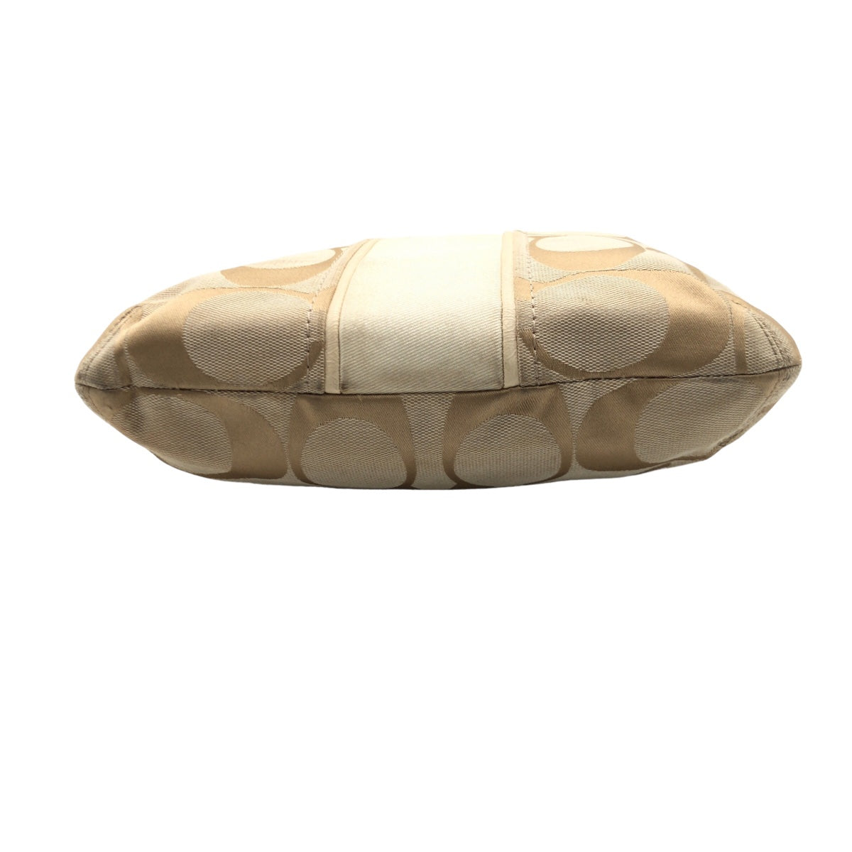 12602
 COACH Signature Beige Ivory Gold Hardware Canvas F21905 Shoulder Bag Pochette Crossbody Bag for Women