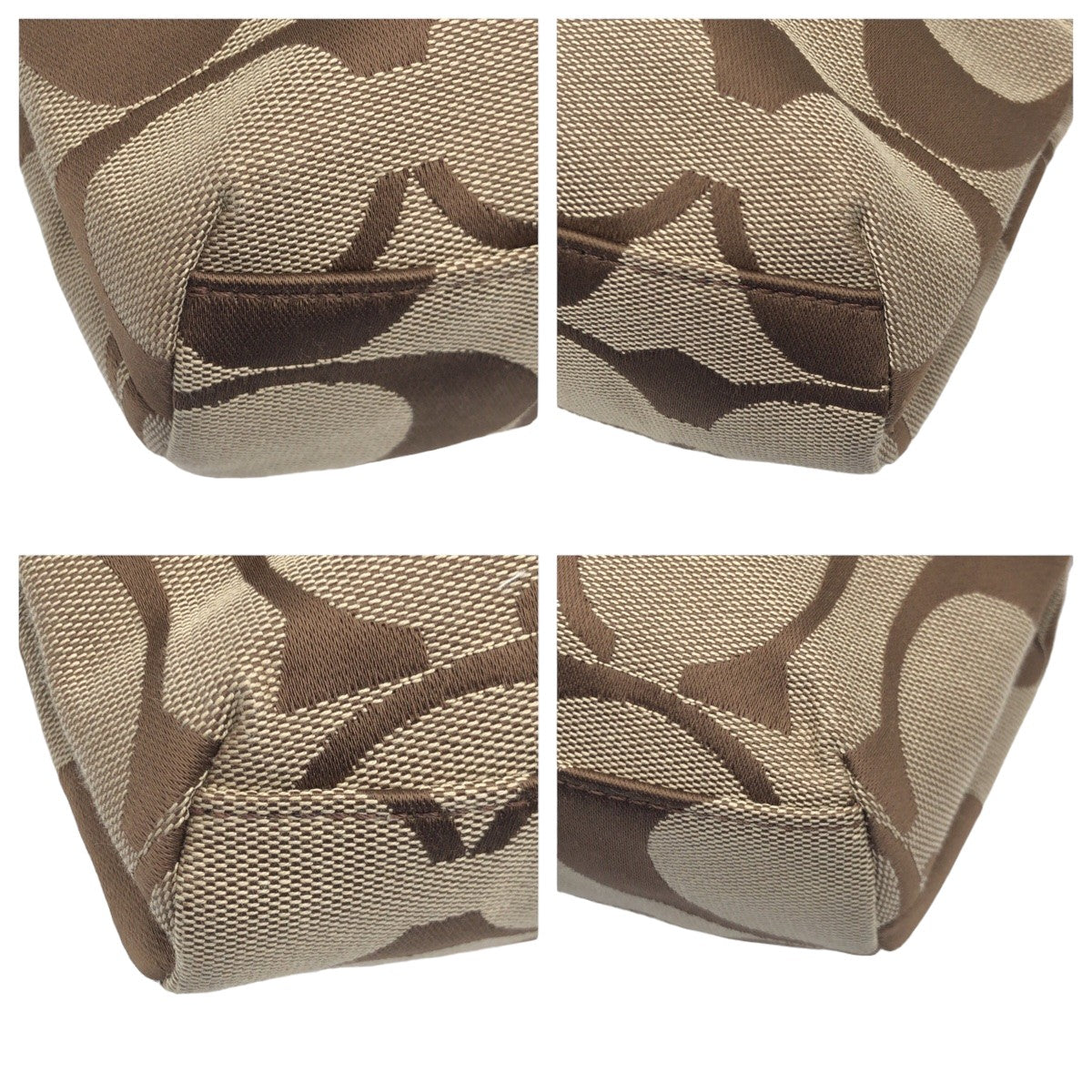 COACH コーチ シグネチャー ブラウン 茶 ピンク シルバー金具 キャンバス F17439 ハンドバッグ ショルダーバッグ 2way  レディース