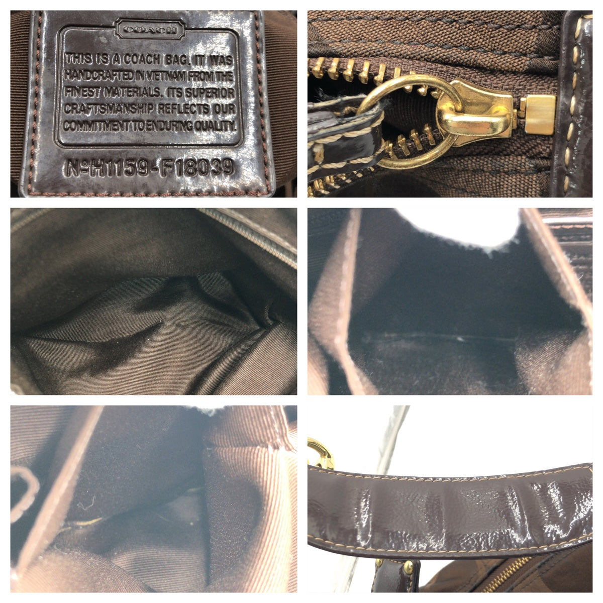 COACH コーチ シグネチャー ブラウン 茶 ゴールド金具 キャンバス F18039 ショルダーバッグ ワンショルダーバッグ  レディース