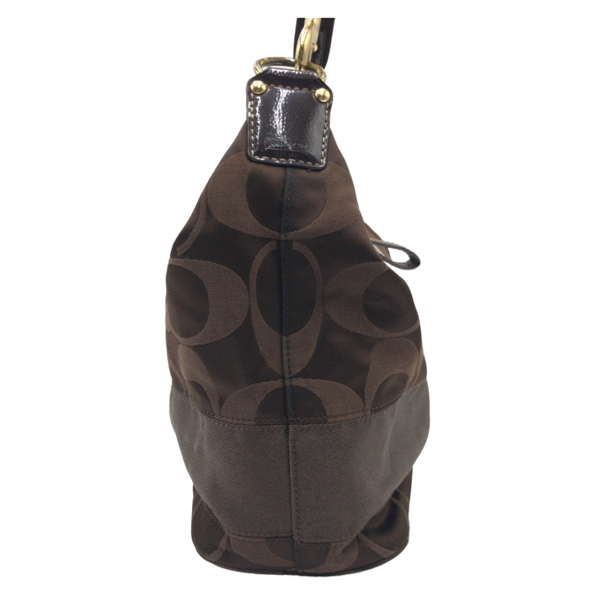 COACH コーチ シグネチャー ブラウン 茶 ゴールド金具 キャンバス F18039 ショルダーバッグ ワンショルダーバッグ  レディース