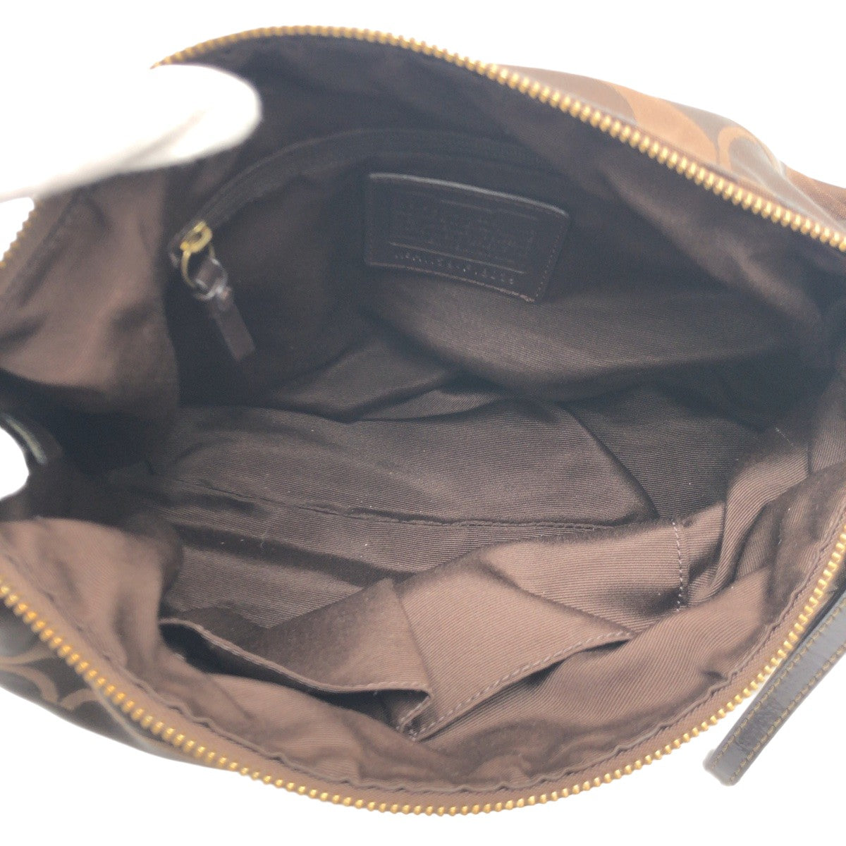 COACH コーチ シグネチャー ブラウン 茶 ゴールド金具 キャンバス F18039 ショルダーバッグ ワンショルダーバッグ  レディース