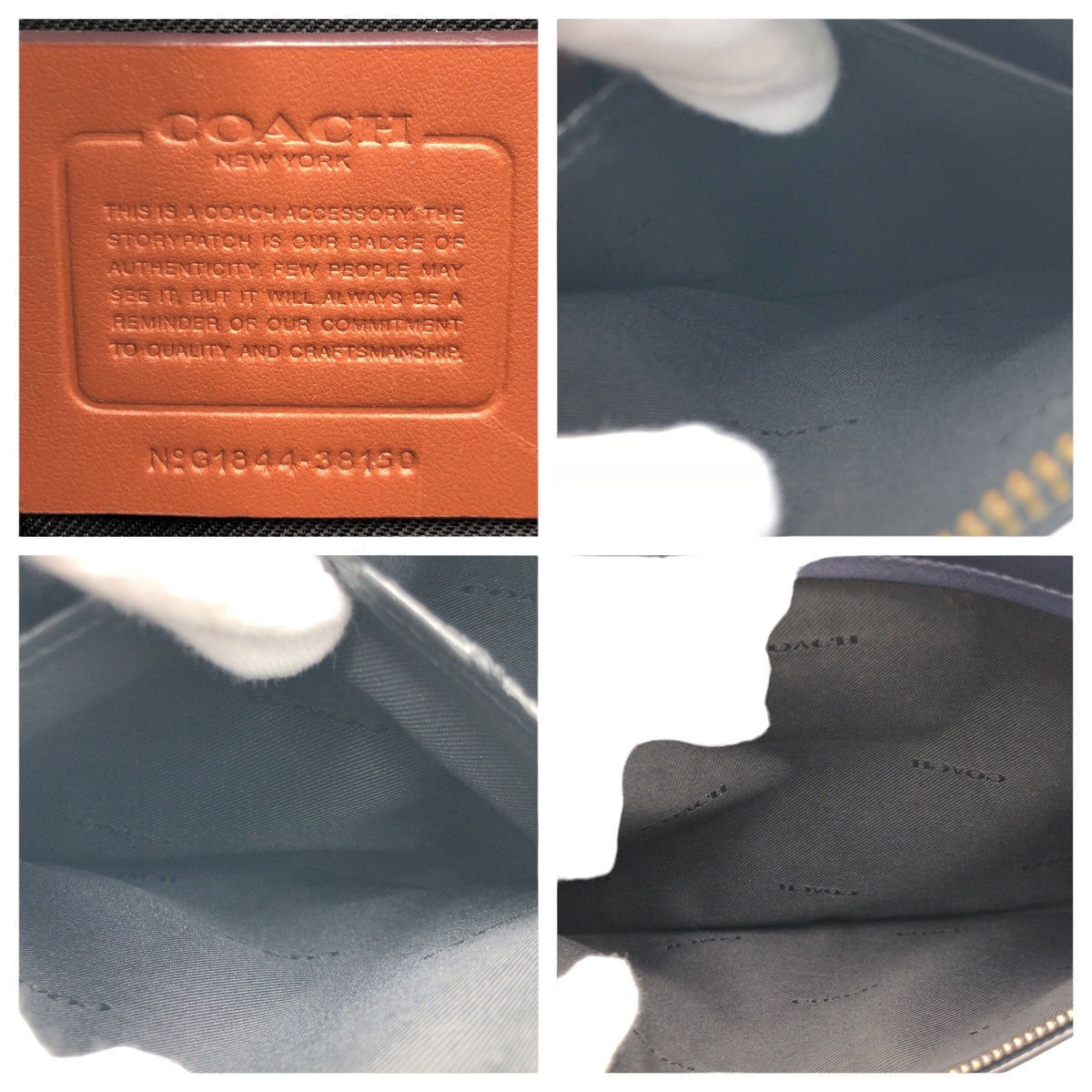 12599
COACH コーチ ネイビー シルバー金具 レザー 38150 クラッチバッグ セカンドバッグ  メンズ