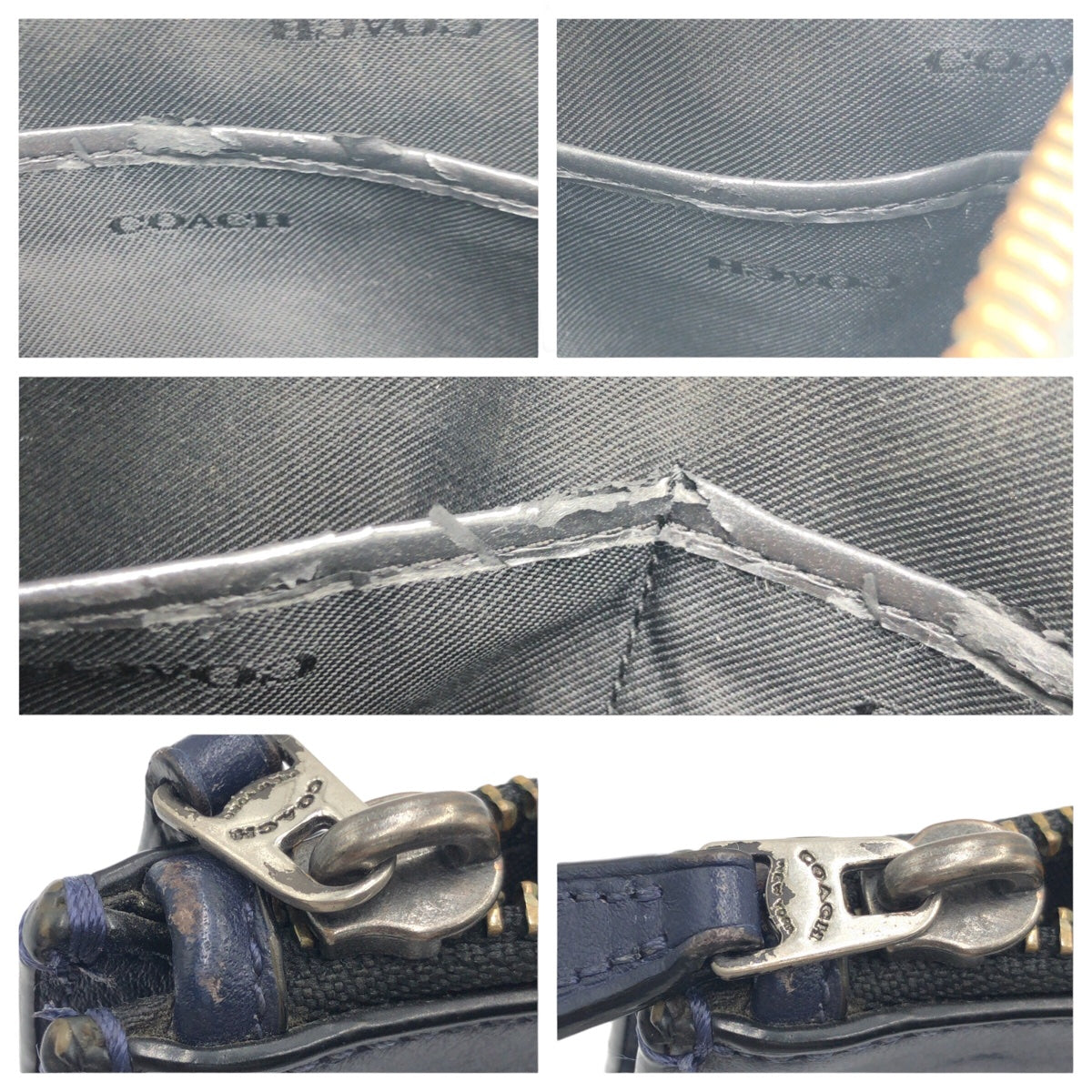 12599
COACH コーチ ネイビー シルバー金具 レザー 38150 クラッチバッグ セカンドバッグ  メンズ