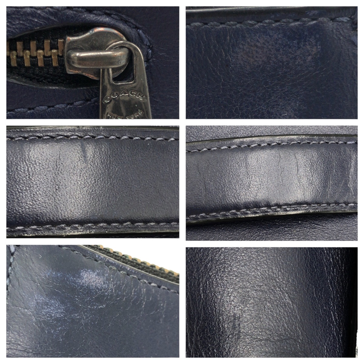 12599
COACH コーチ ネイビー シルバー金具 レザー 38150 クラッチバッグ セカンドバッグ  メンズ