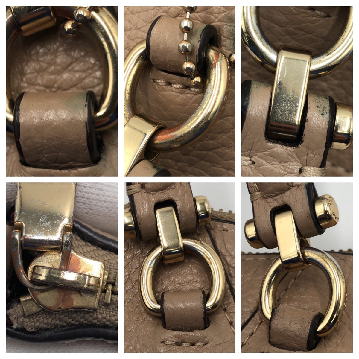 12597
COACH コーチ ベージュ ゴールド金具 レザー 79997 ハンドバッグ トートバッグ  レディース AB5