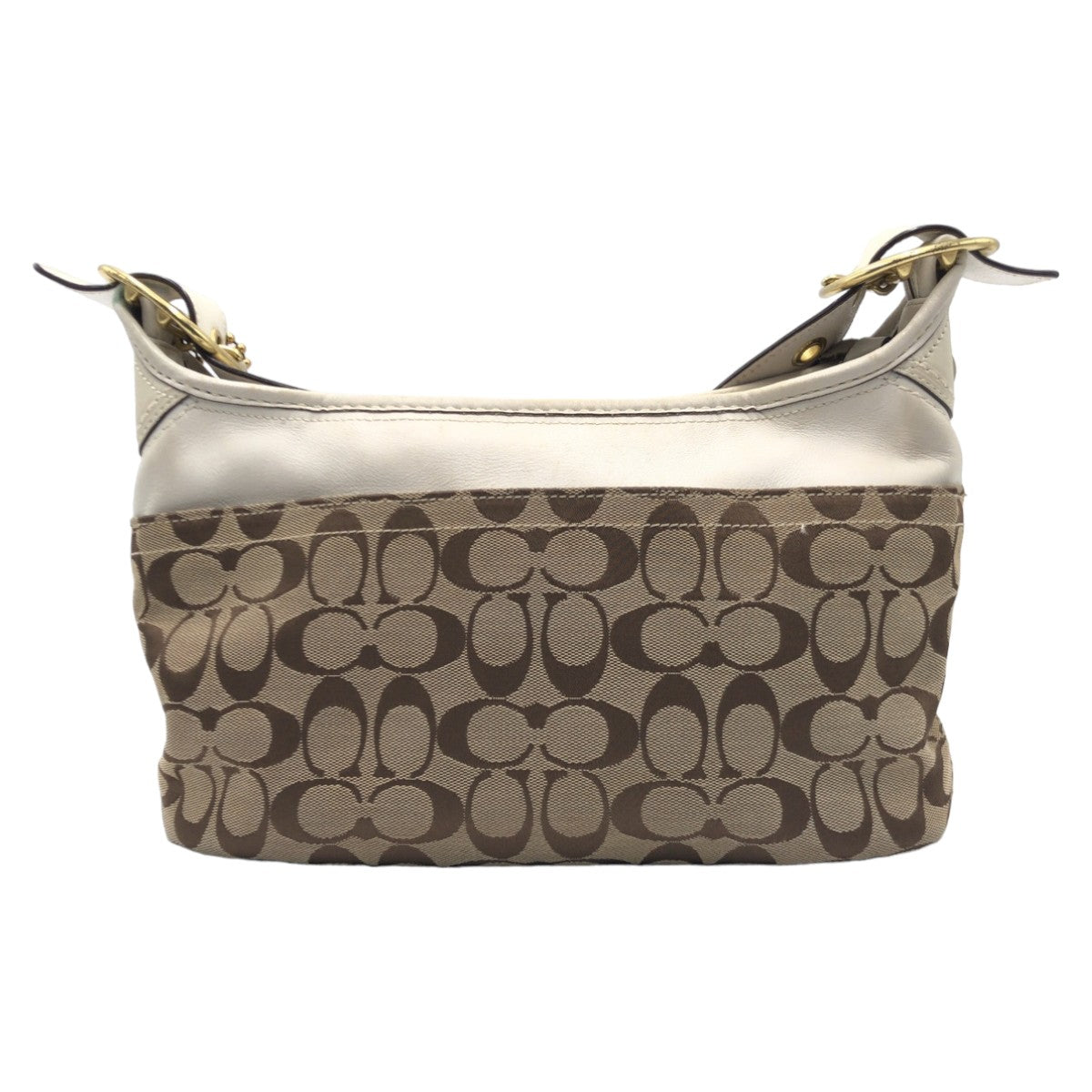 12596
 
COACH Signature Brown White Gold Hardware Canvas F11444 Shoulder Bag Crossbody Bag for Women