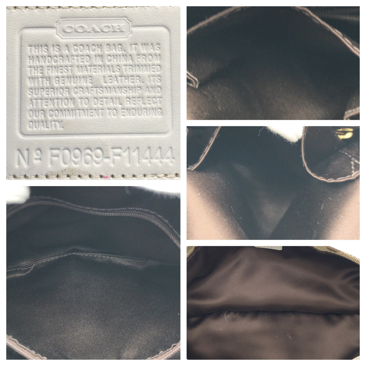 12596
 
COACH Signature Brown White Gold Hardware Canvas F11444 Shoulder Bag Crossbody Bag for Women