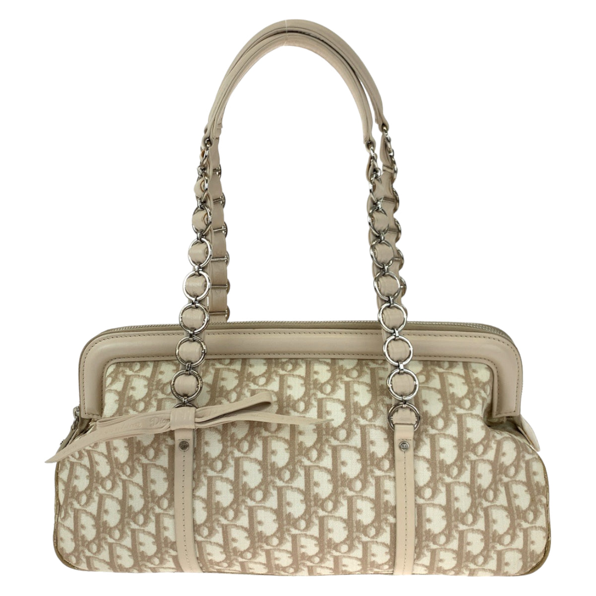 Dior ディオール トロッター ロマンティック ベージュ PVCコーティングキャンバス BO 0026 ハンドバッグ ショルダーバッグ  レディース