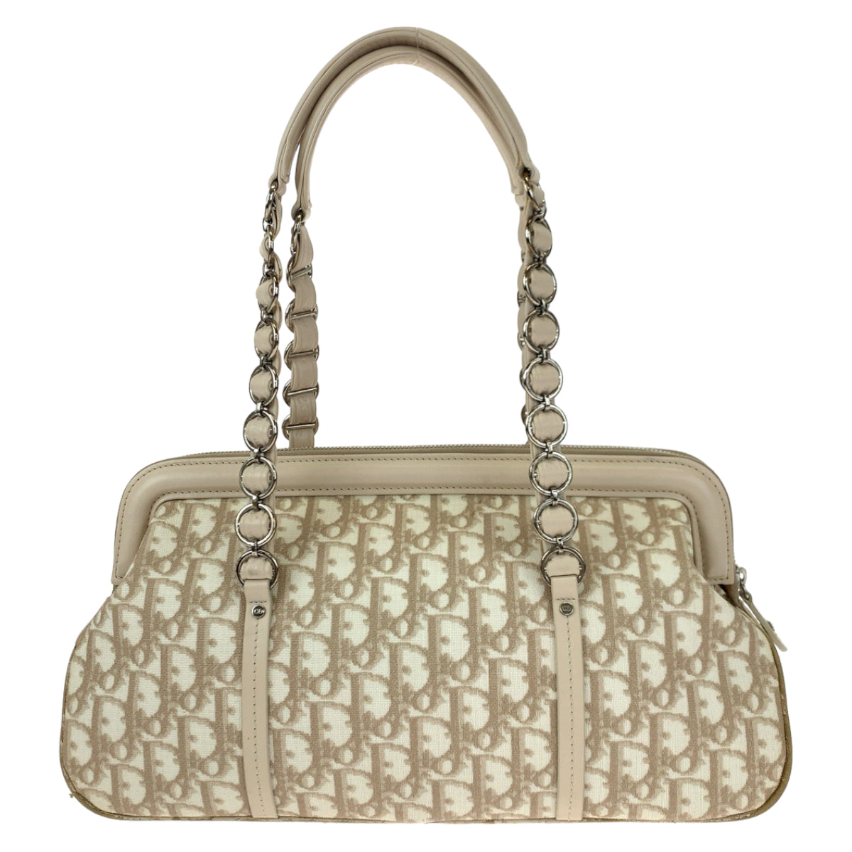 Dior ディオール トロッター ロマンティック ベージュ PVCコーティングキャンバス BO 0026 ハンドバッグ ショルダーバッグ  レディース