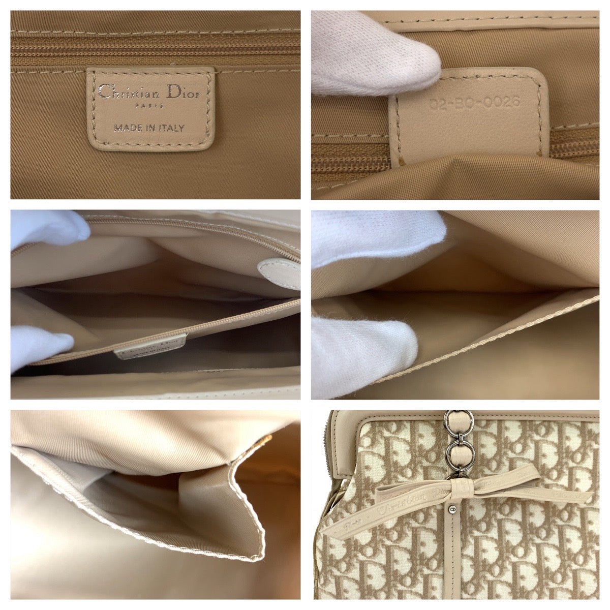 Dior ディオール トロッター ロマンティック ベージュ PVCコーティングキャンバス BO 0026 ハンドバッグ ショルダーバッグ  レディース