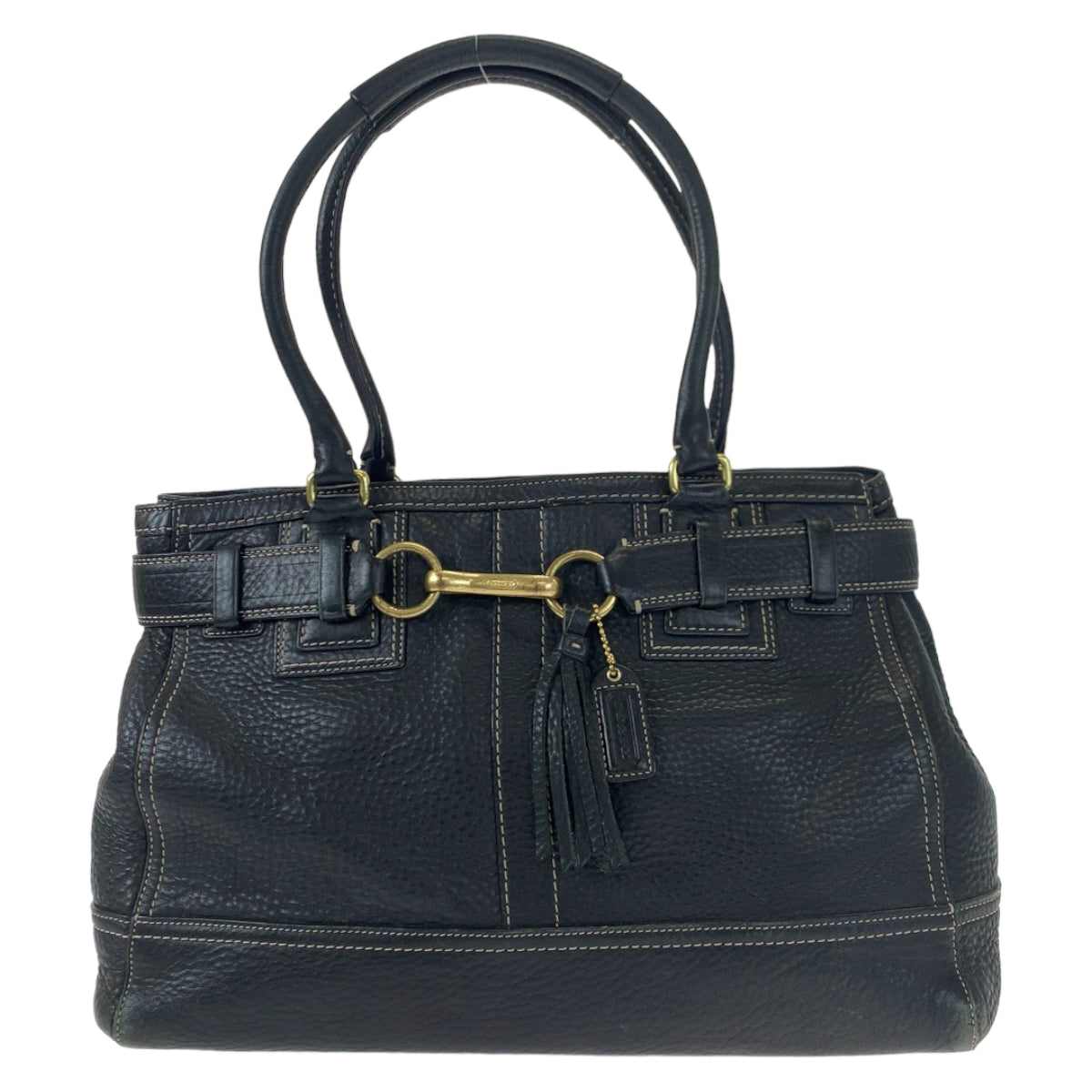 12591
COACH コーチ ブラック ゴールド金具 レザー 10213 トートバッグ ショルダーバッグ  レディース