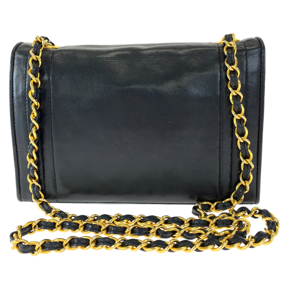 H-00481
CHANEL シャネル ココマーク ブラック 黒 ゴールド金具 ラムスキン チェーンショルダーバッグ 斜め掛け  レディース
