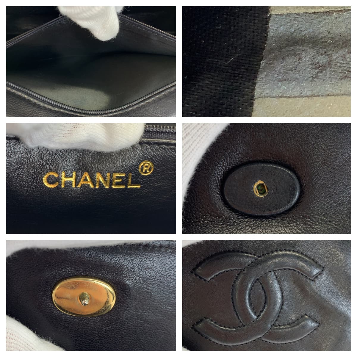H-00481
CHANEL シャネル ココマーク ブラック 黒 ゴールド金具 ラムスキン チェーンショルダーバッグ 斜め掛け  レディース