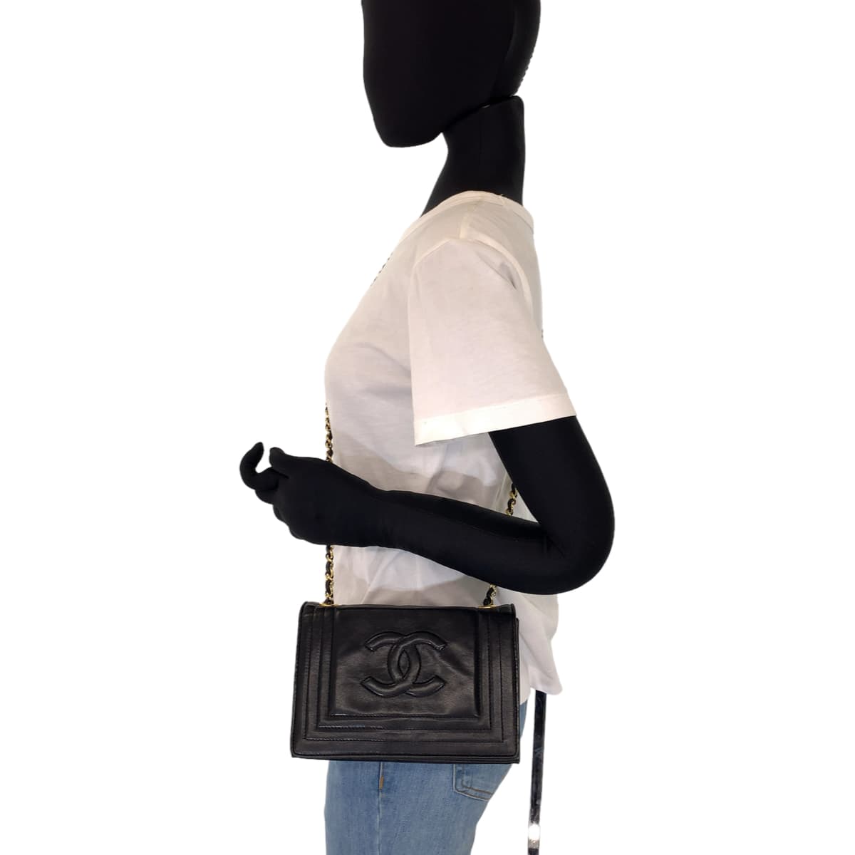 H-00481
CHANEL シャネル ココマーク ブラック 黒 ゴールド金具 ラムスキン チェーンショルダーバッグ 斜め掛け  レディース