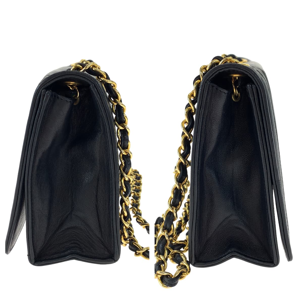 H-00481
CHANEL シャネル ココマーク ブラック 黒 ゴールド金具 ラムスキン チェーンショルダーバッグ 斜め掛け  レディース