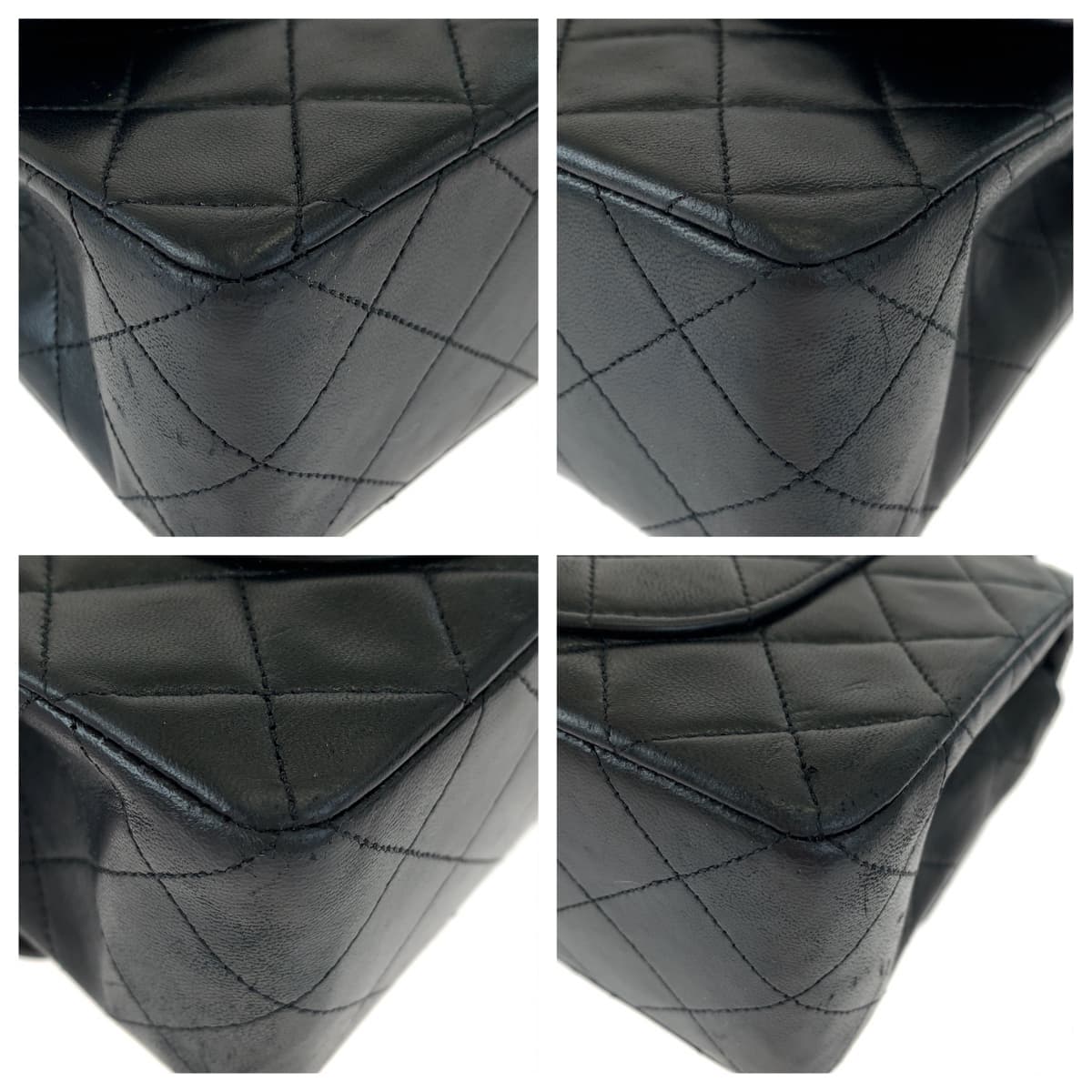 H-00483
CHANEL シャネル ヴィンテージ マトラッセ23 ダブルフラップ タイムレス ココマーク ターンロック ブラック 黒 ゴールド金具 ラムスキン Wチェーンショルダーバッグ 肩掛け  レディース