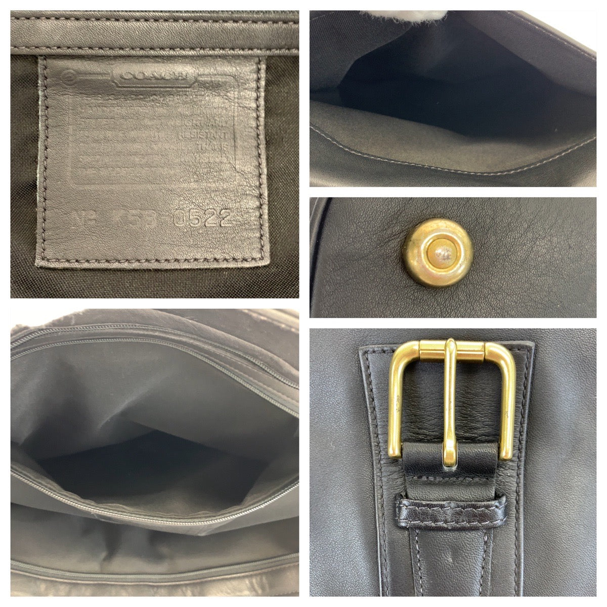 COACH コーチ ブラック 黒 レザー 0522 ショルダーバッグ ボストンバッグ 2way  メンズ