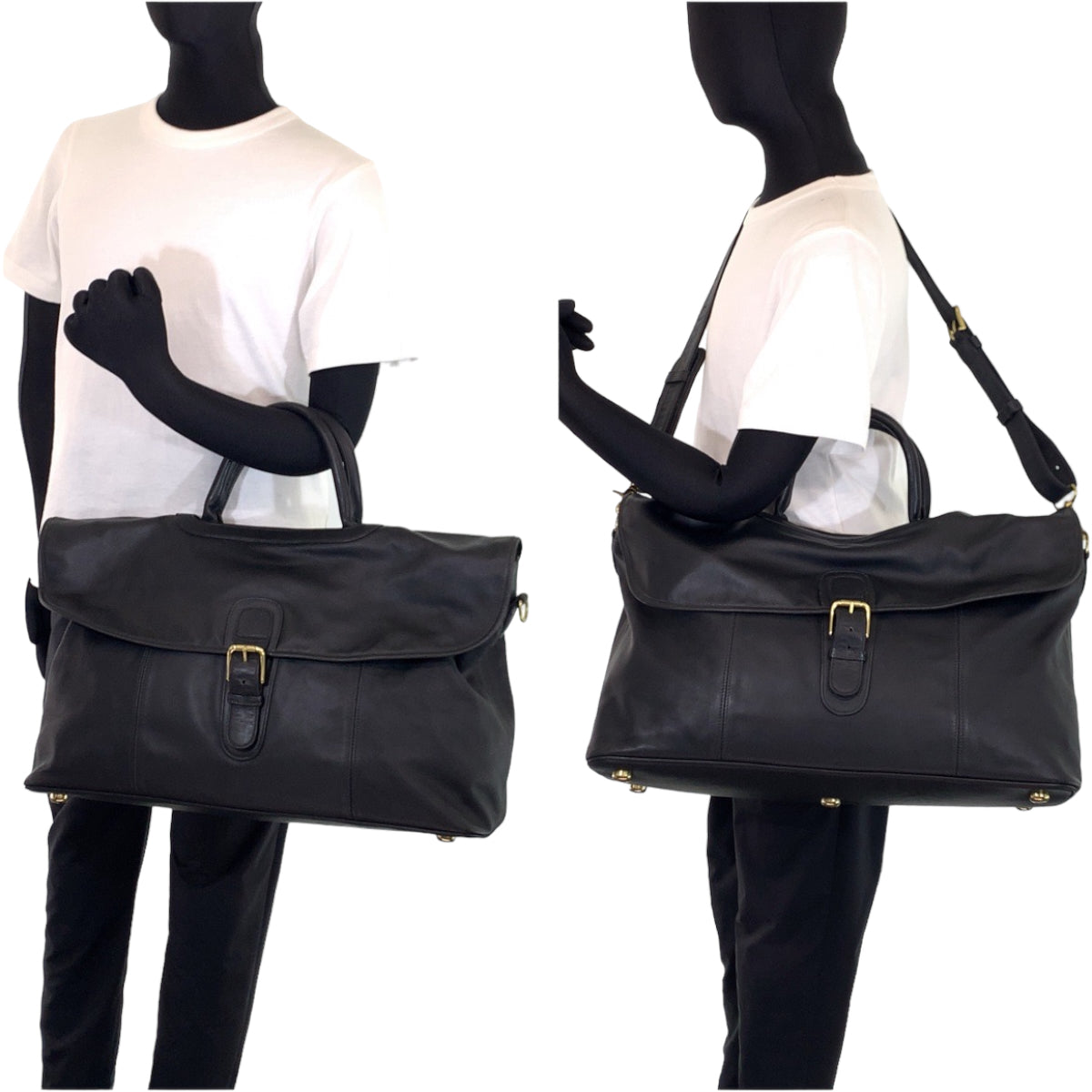 COACH コーチ ブラック 黒 レザー 0522 ショルダーバッグ ボストンバッグ 2way  メンズ