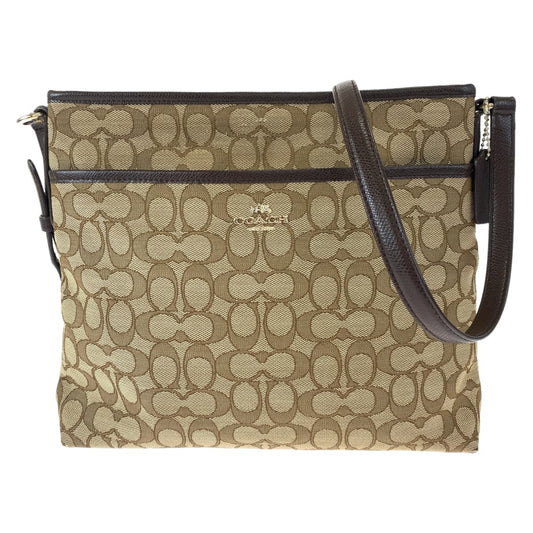 12587
COACH コーチ シグネチャー ブラウン キャンバス / レザー F55363 ショルダーバッグ ポシェット 斜め掛け可能  レディース