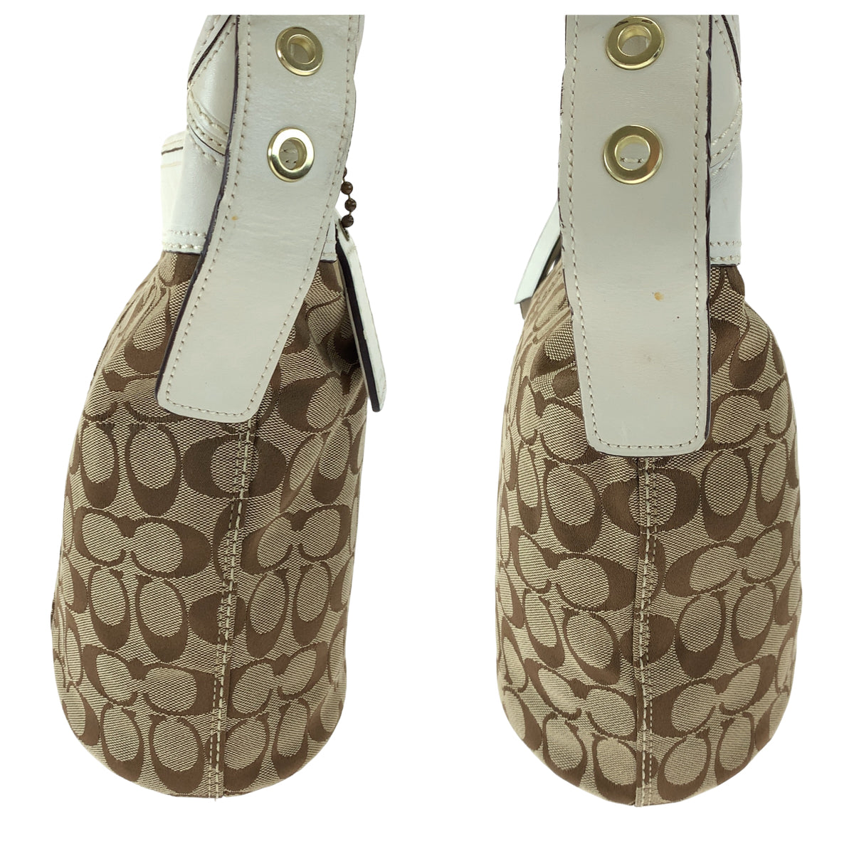 12582
 
COACH Signature Duffle Beige White Canvas/Leather 11437 Hobo Shoulder Bag Crossbody Bag for Women