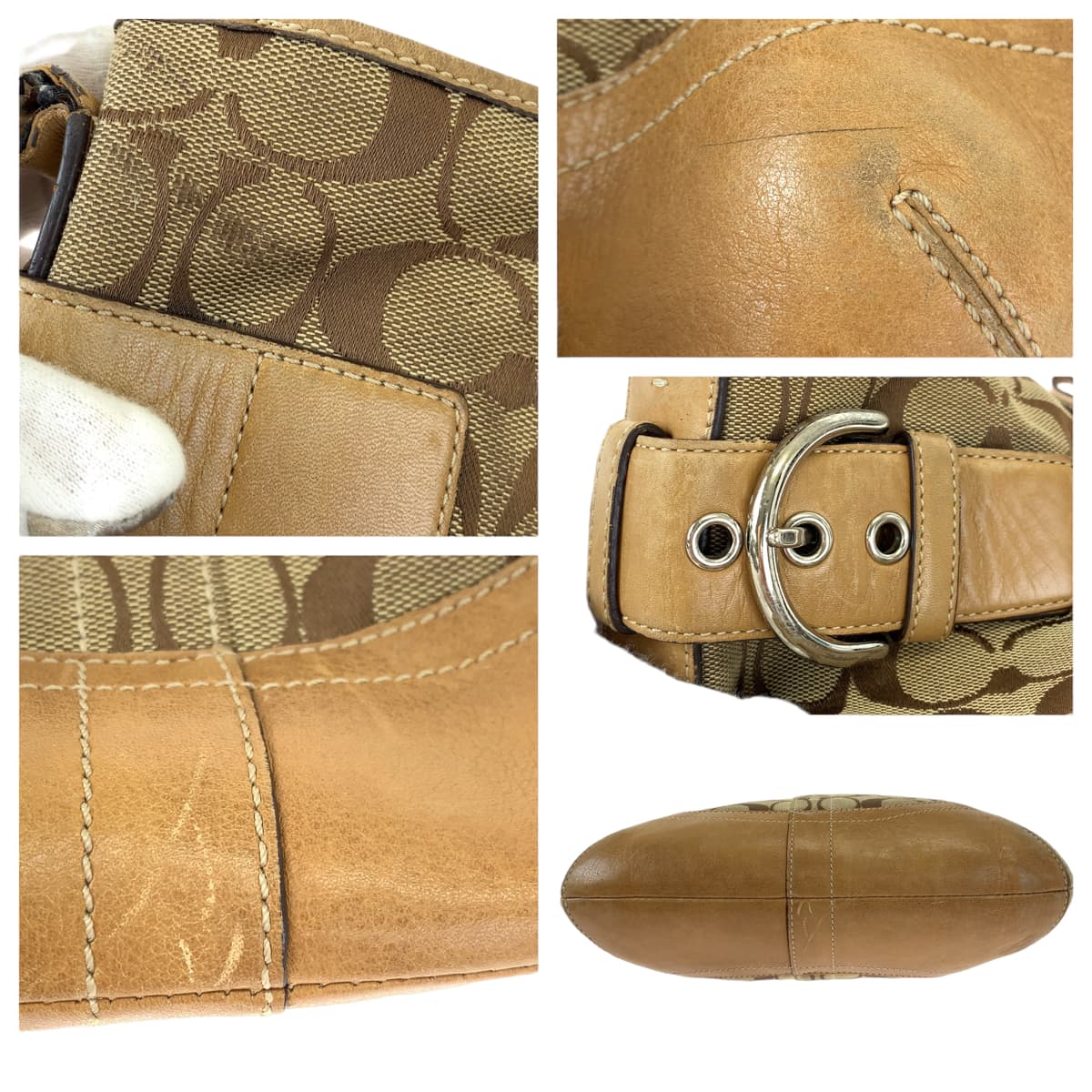 12580
 COACH Signature Brown Canvas 3574 Shoulder Bag Pochette Crossbody Bag for Women