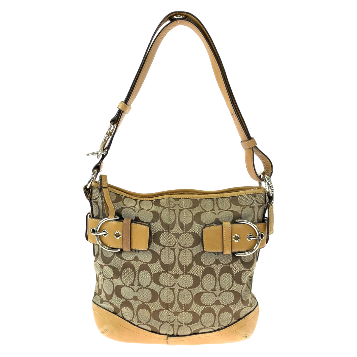12579
COACH コーチ シグネチャー ブラウン キャンバス F03574 ショルダーバッグ 斜め掛け可能  レディース AB5