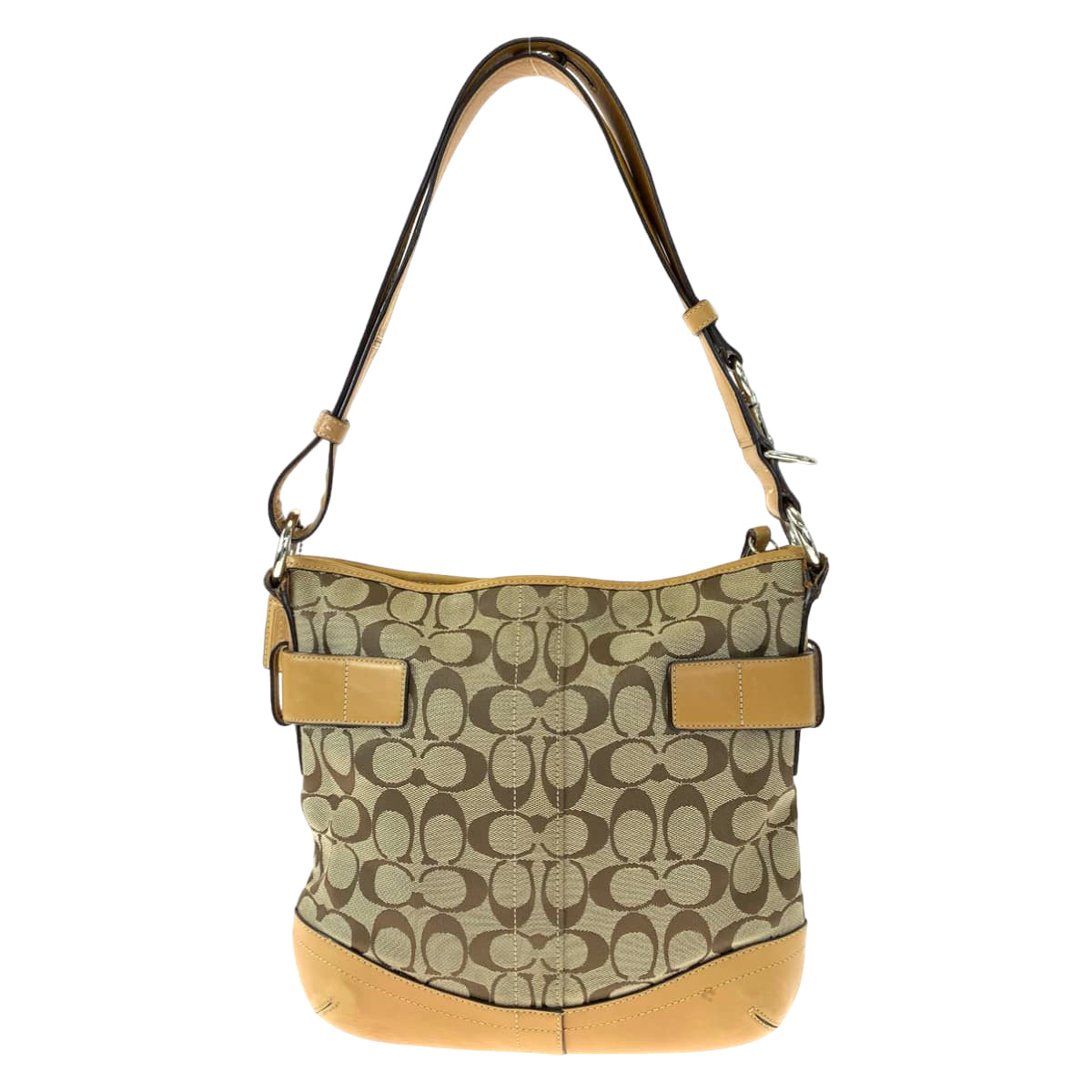 12579
COACH コーチ シグネチャー ブラウン キャンバス F03574 ショルダーバッグ 斜め掛け可能  レディース AB5