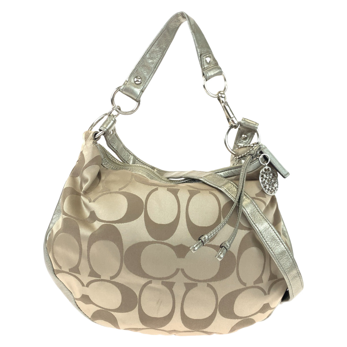 12578
COACH コーチ シグネチャー コンバーチブルホーボー ベージュ キャンバス 13707 ショルダーバッグ 2way 斜め掛け可能  レディース