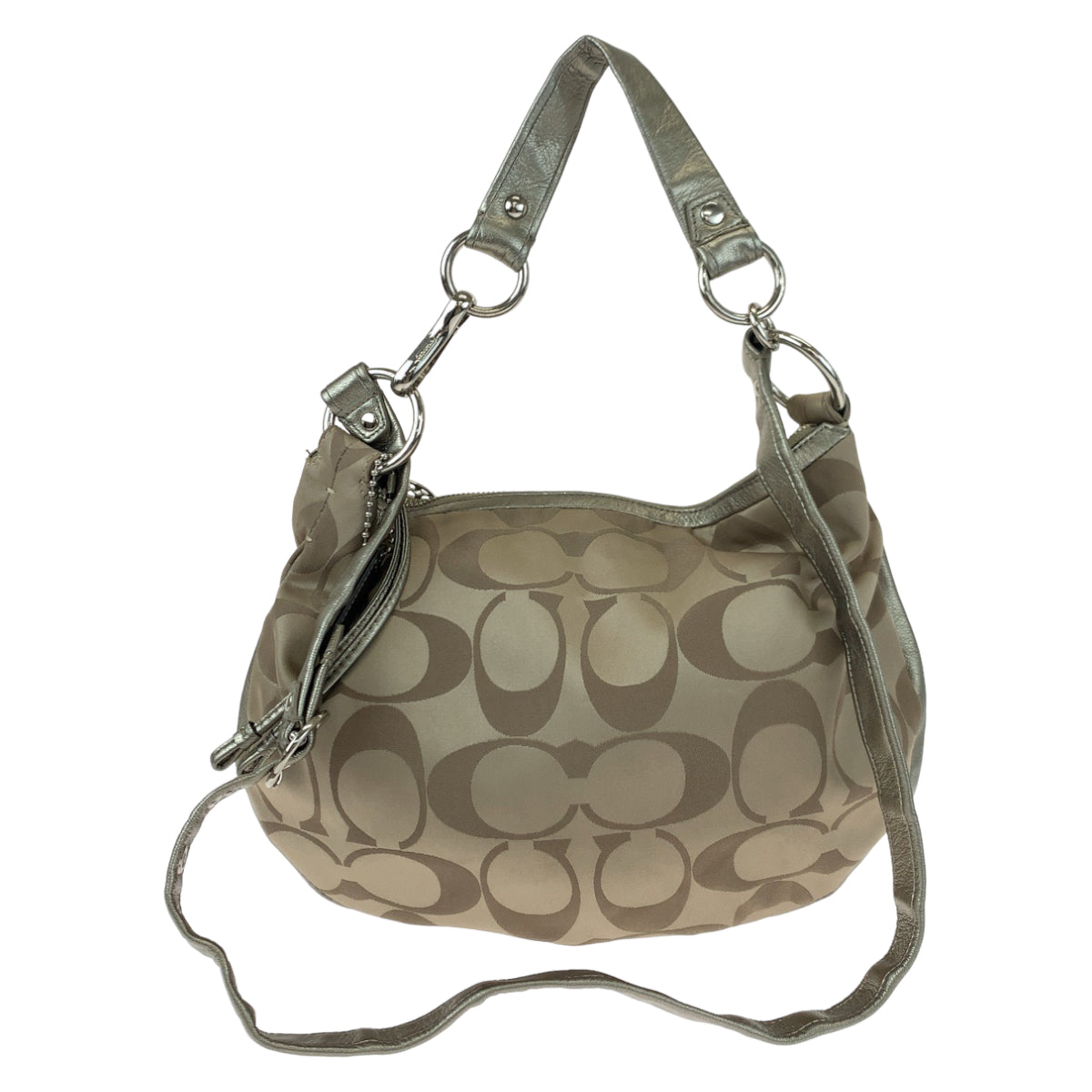 12578
COACH コーチ シグネチャー コンバーチブルホーボー ベージュ キャンバス 13707 ショルダーバッグ 2way 斜め掛け可能  レディース