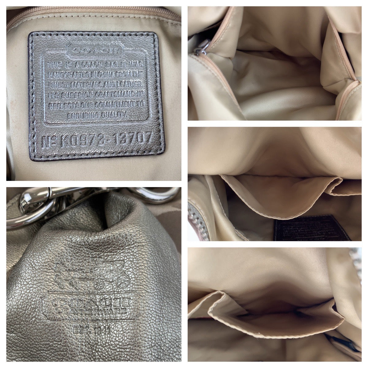 12578
COACH コーチ シグネチャー コンバーチブルホーボー ベージュ キャンバス 13707 ショルダーバッグ 2way 斜め掛け可能  レディース