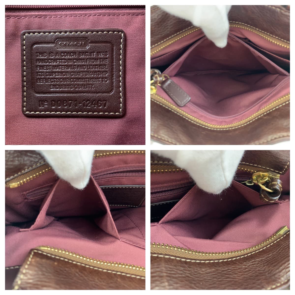 12576
COACH コーチ シグネチャー ベージュ ブラウン ゴールド金具 キャンバス / レザー 12467 トートバッグ ハンドバッグ  レディース
