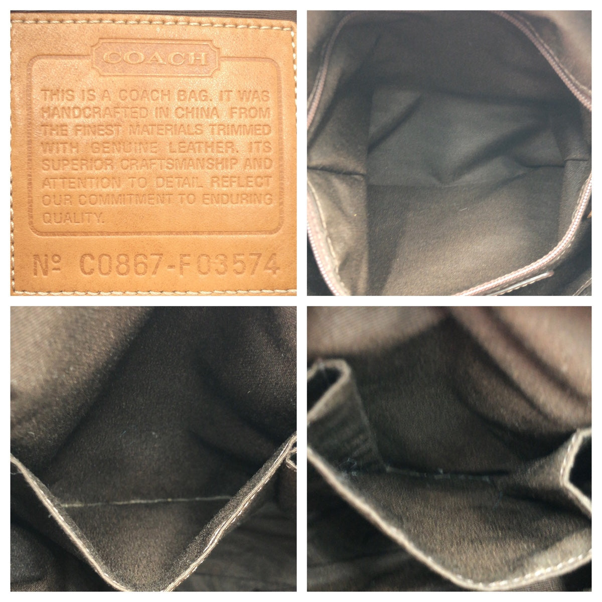 12574
 COACH Signature Brown Silver Hardware Canvas F03574 Shoulder Bag Pochette Crossbody Bag for Women