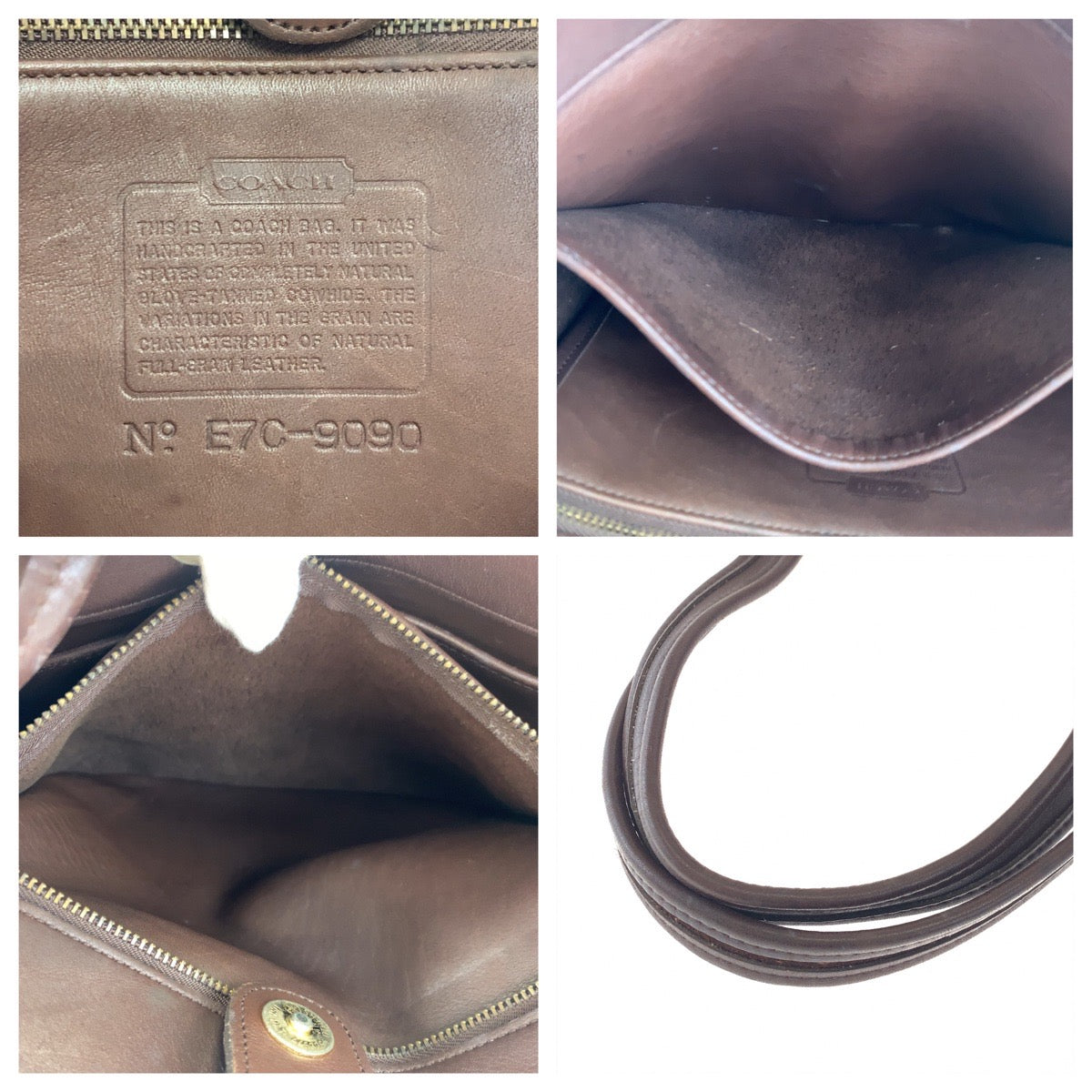 COACH コーチ ヴィンテージ オールドコーチ ブラウン 茶 ゴールド金具 レザー 9090 トートバッグ ハンドバッグ  レディース