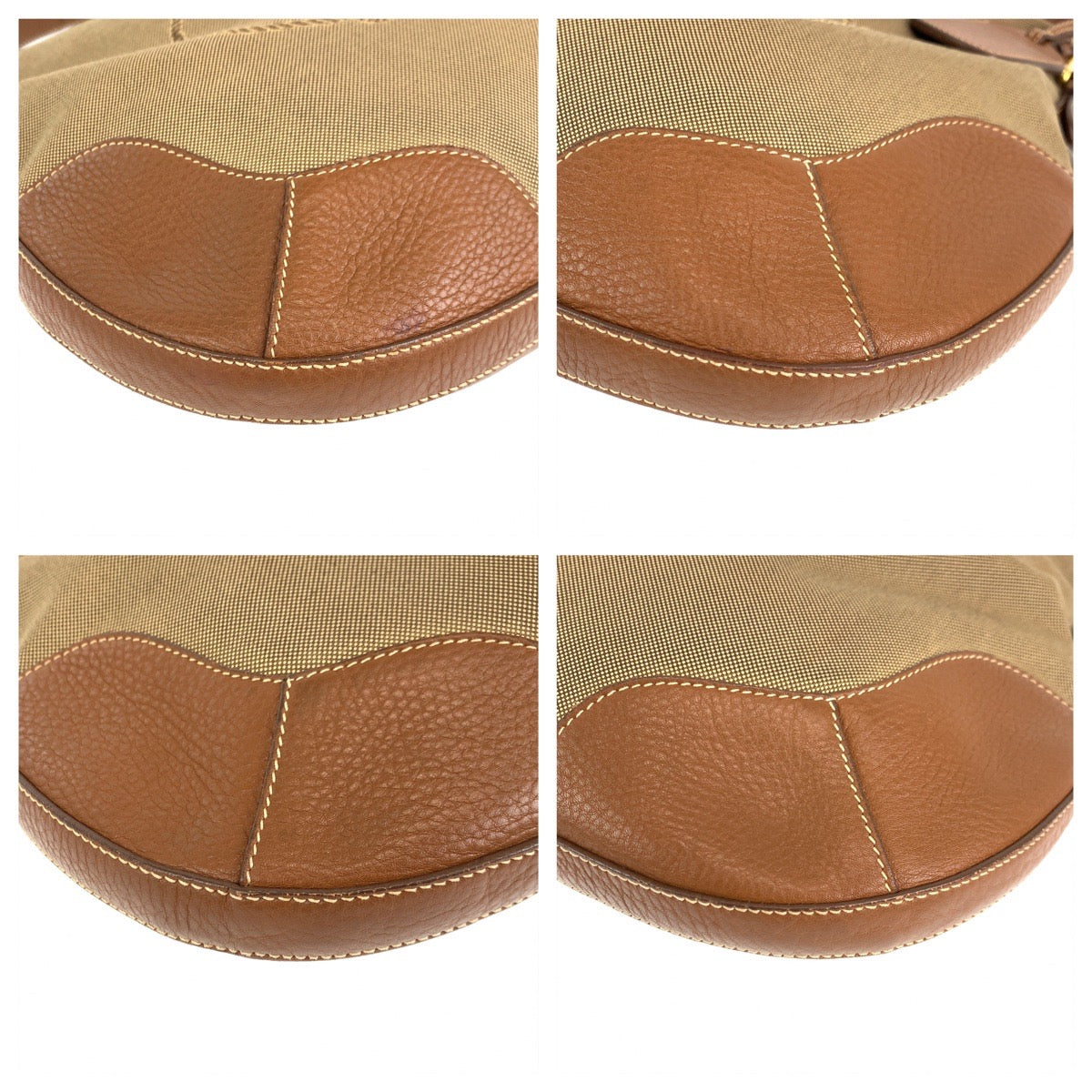 H-00487
PRADA プラダ ジャガード ブラウン 茶 キャンバス / レザー ショルダーバッグ 肩掛け  レディース