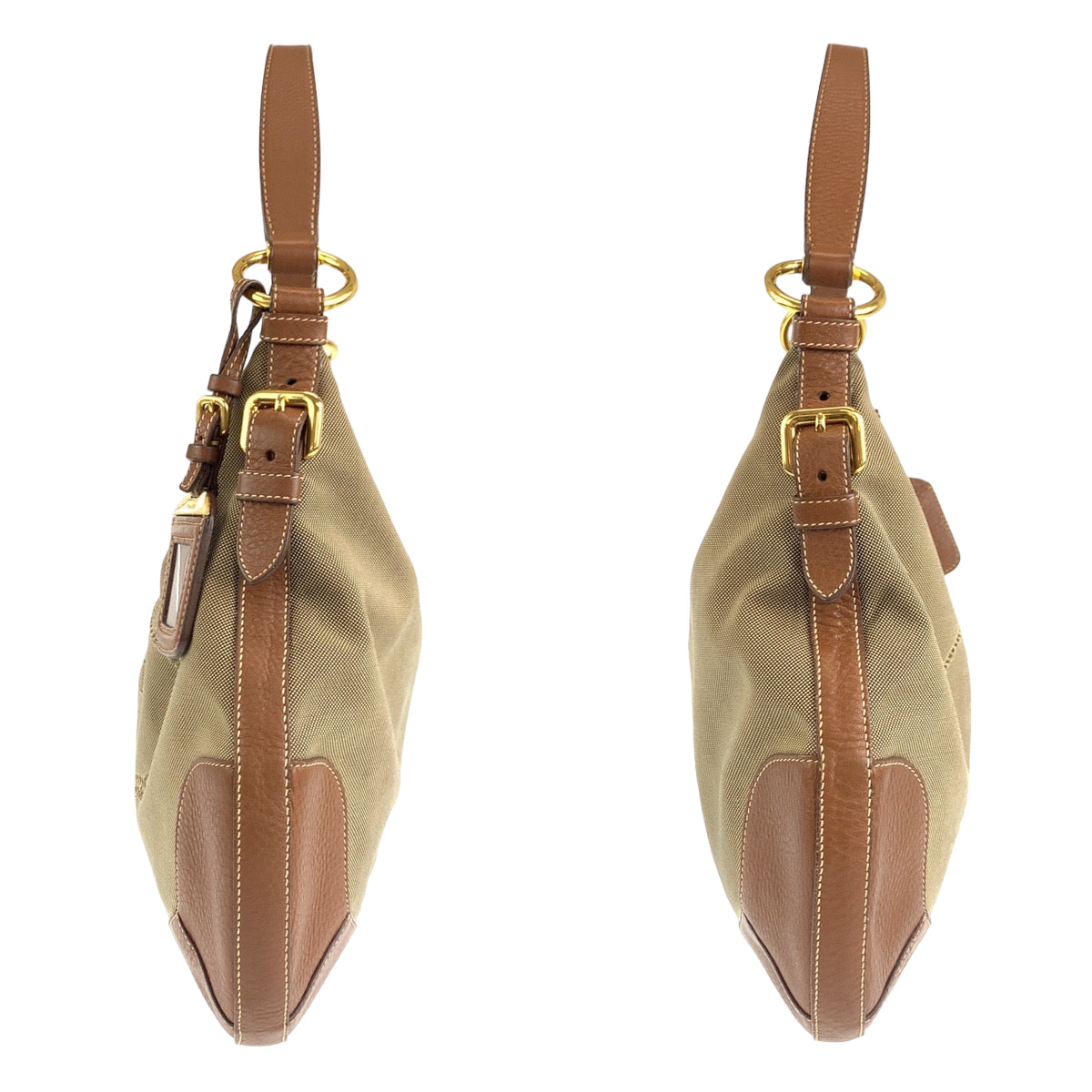 H-00487
PRADA プラダ ジャガード ブラウン 茶 キャンバス / レザー ショルダーバッグ 肩掛け  レディース