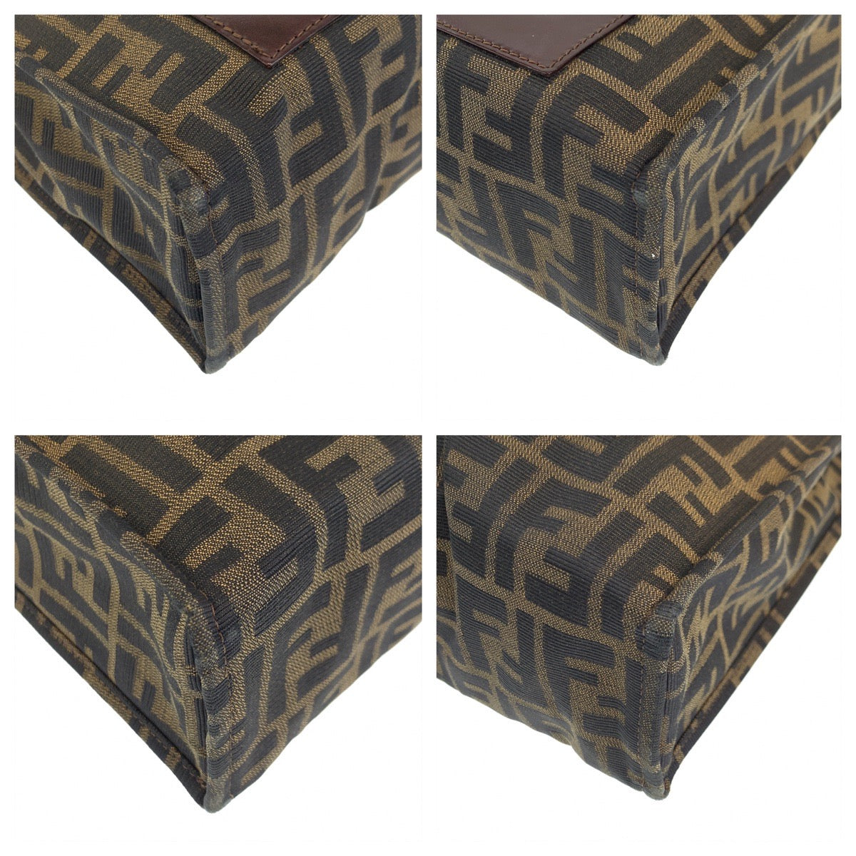 10346
FENDI フェンディ ヴィンテージ ズッカ柄 ブラウン シルバー金具 キャンバス トートバッグ ハンドバッグ  レディース