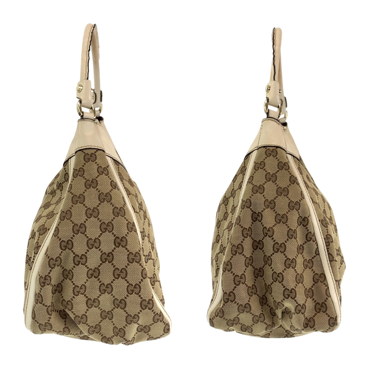 H-00489
GUCCI グッチ アビー ブラウン ホワイト GGキャンバス / レザー 189833 ショルダーバッグ ハンドバッグ  レディース