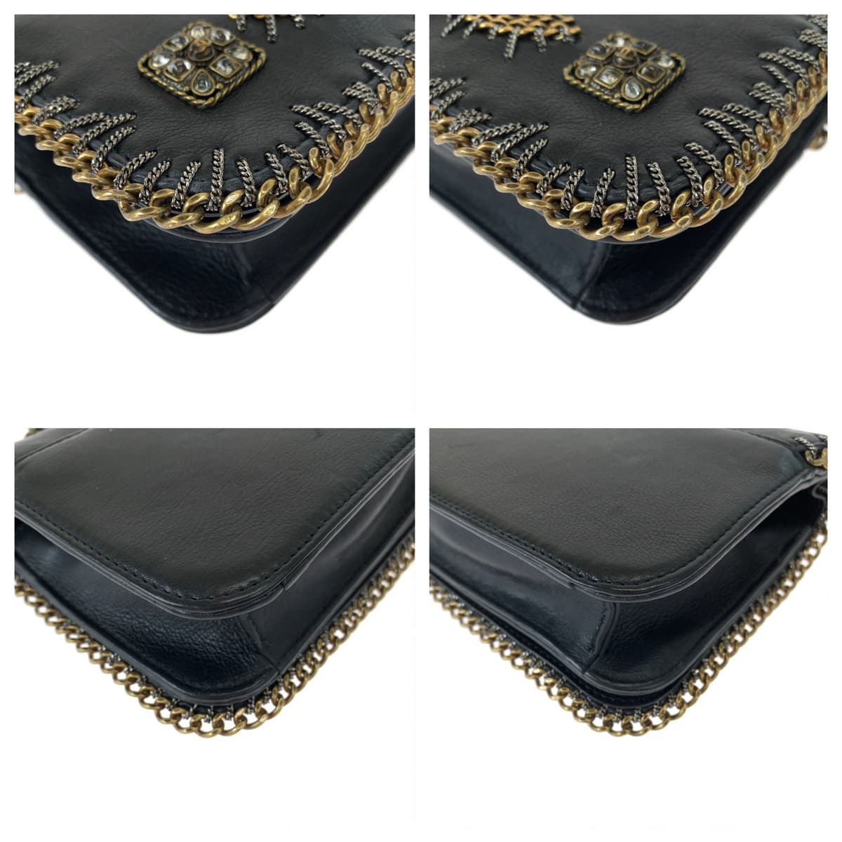 H-00491
CHANEL シャネル ココマーク ビーズ ブラック 黒 ゴールド金具 ラムスキン ショルダーバッグ 斜め掛け  レディース