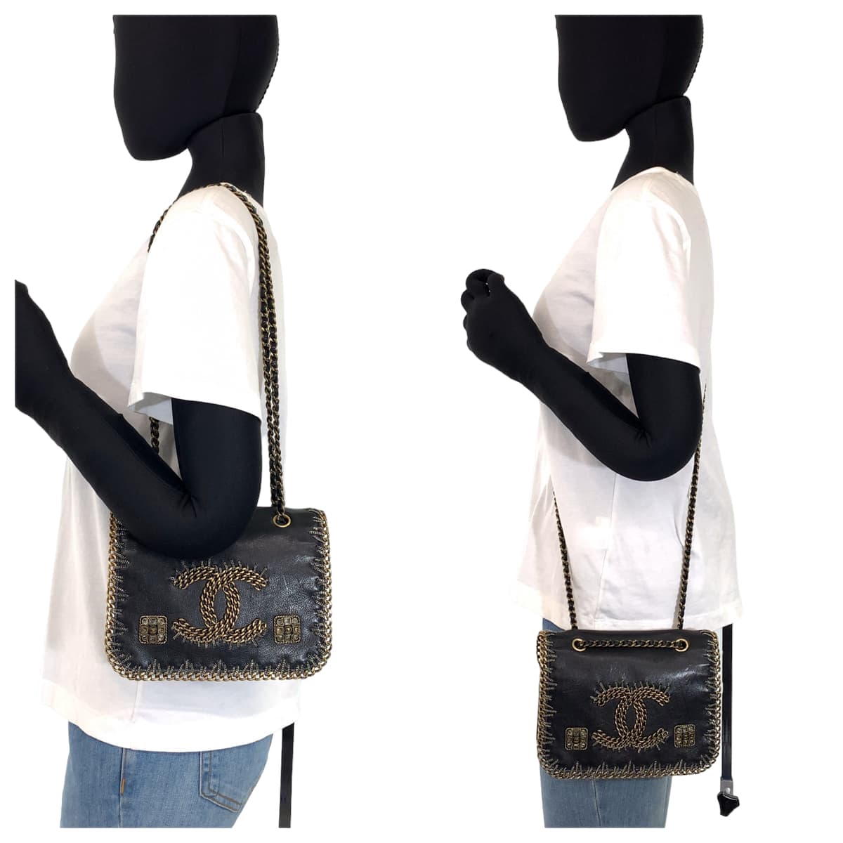 H-00491
CHANEL シャネル ココマーク ビーズ ブラック 黒 ゴールド金具 ラムスキン ショルダーバッグ 斜め掛け  レディース